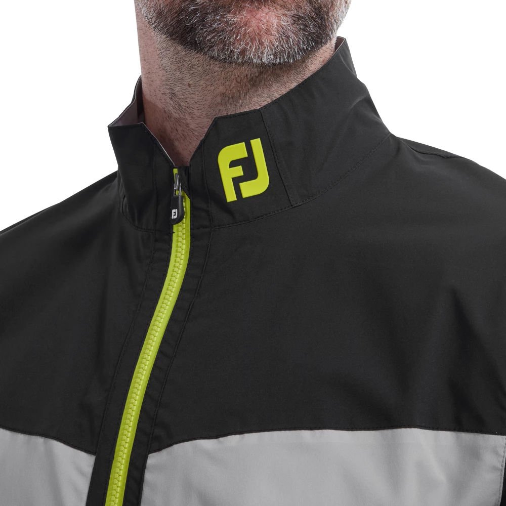 Footjoy Hydrolite Waterproof Golf Jacket Grey Lime 87976 - Image 2