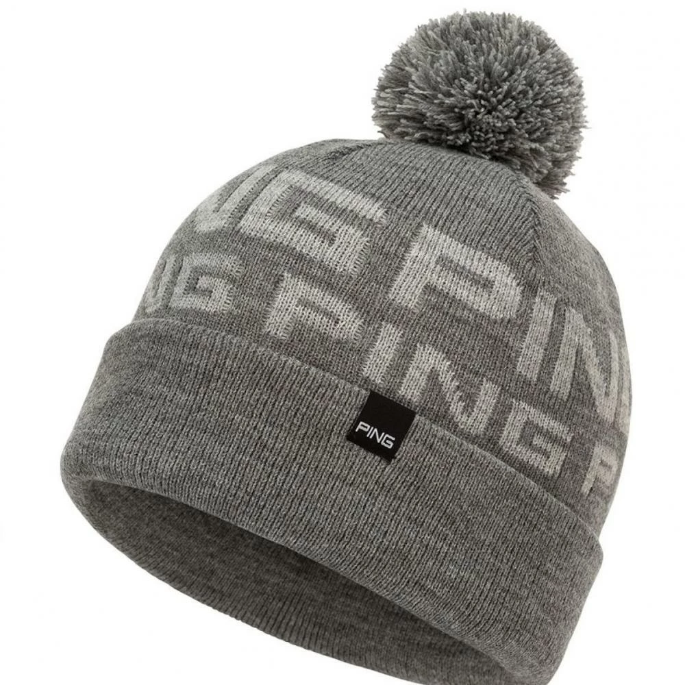 Ping Logo Bobble Hat Grey Marl